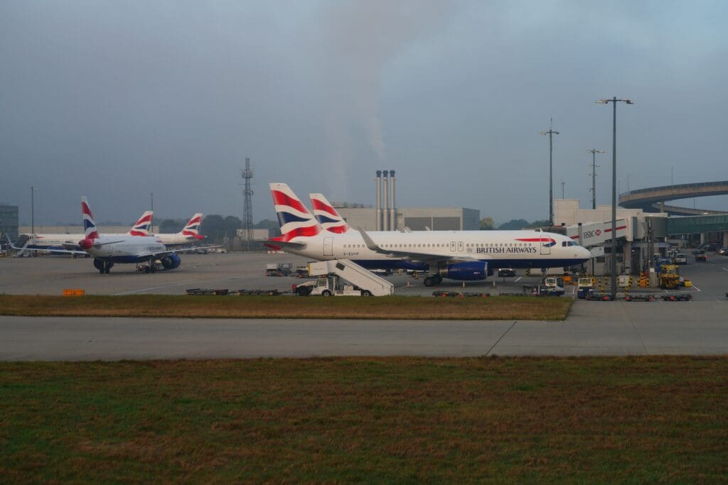 Heathrow,,England,-9,Oct,2021-,View,Of,Airplanes,From,British