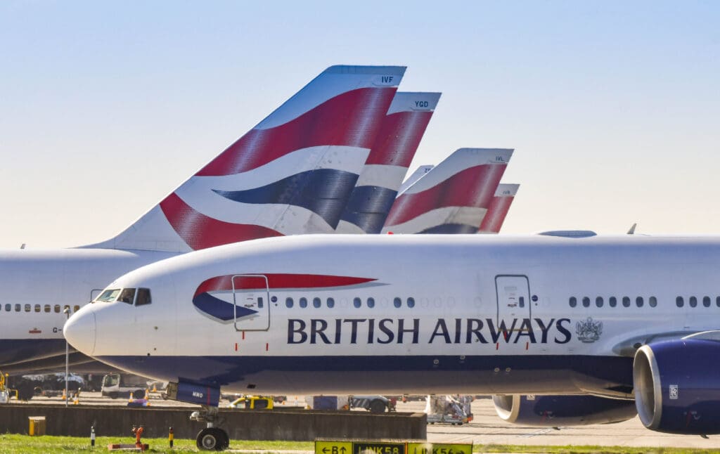 London,,England,-,March,2019:,Boeing,777,Long,Haul,Airliner