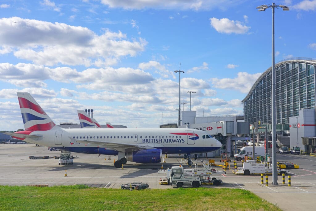 Heathrow,,England,-1,Oct,2018-,View,Of,Airplanes,From,British