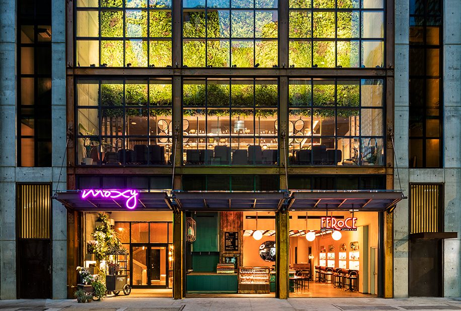 Marriott International introduced its Moxy Hotels brand in 2014. There are now nearly 100 open, with many more in the pipeline including the Moxy Williamsburg and the Moxy Lower East Side. This property opened in February 2019.