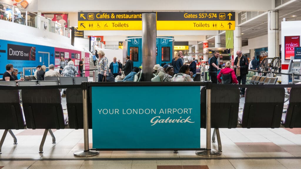 London,-,Circa,May,,2018:,Gatwick,International,Airport,Interior,View.