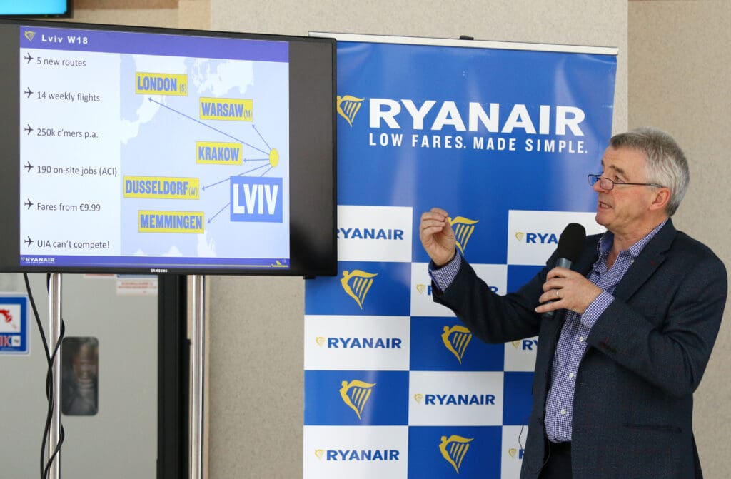 Boryspil,,Ukraine,-,March,23,,2018:,Ryanair's,Chief,Executive,Officer