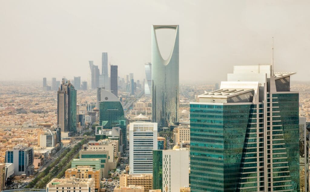 Aerial,Panorama,Of,Downtown,Of,Riyadh,City,With,Skyscrapers,Of