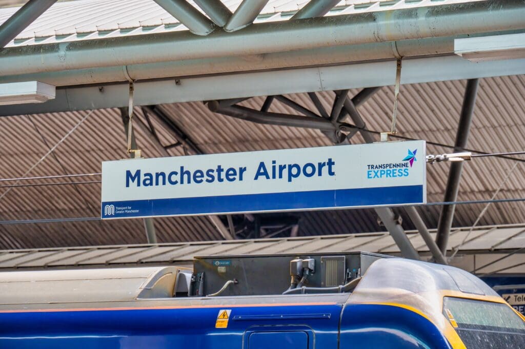 Manchester,,Uk,-,August,27,,2023:,Manchester,Airport,Train,Station