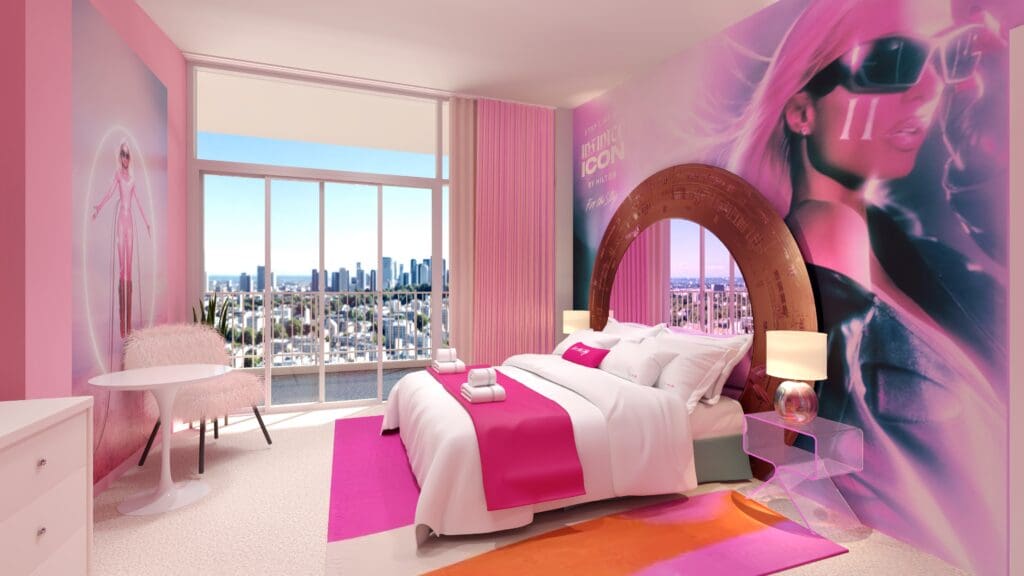 Stay-Like-An-Infinite-Icon-Hilton-For-the-Stay-Suite-Rendering-Bedroom-with-city-view
