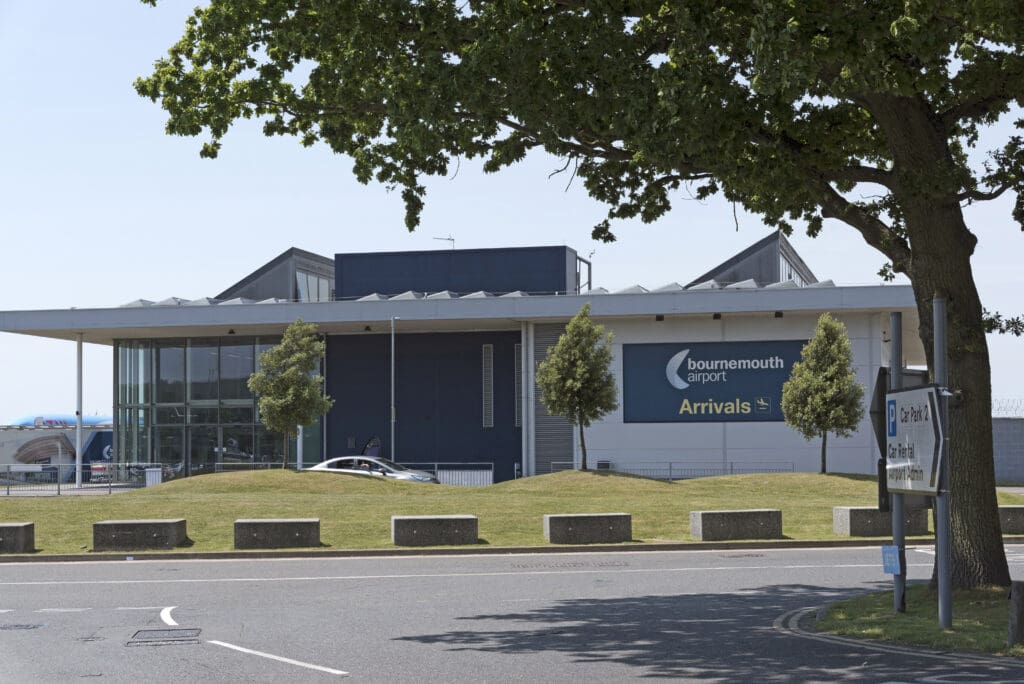 The,Passenger,Arrival,Building,At,Bournemouth,Airport,Southern,England,Uk.