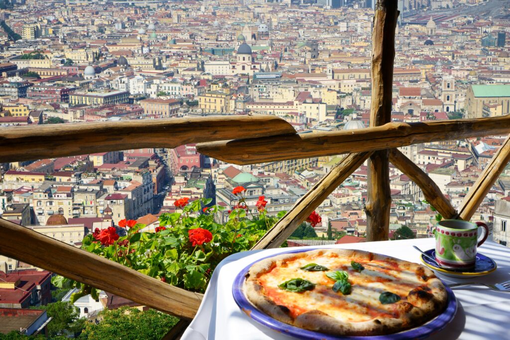 Pizzeria,With,City,Of,Naples,View