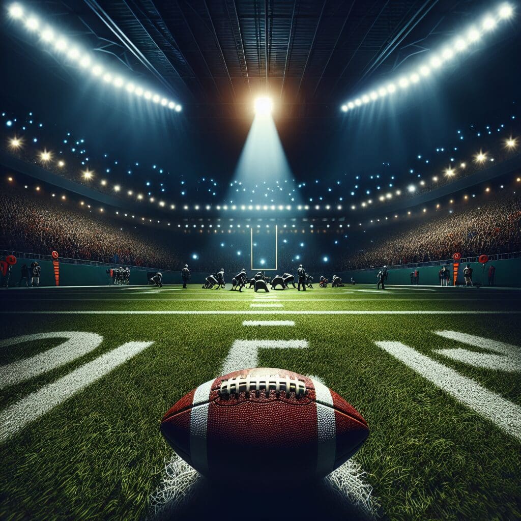 American,Football,Superbowl,With,Football,In,The,Middle,Of,The