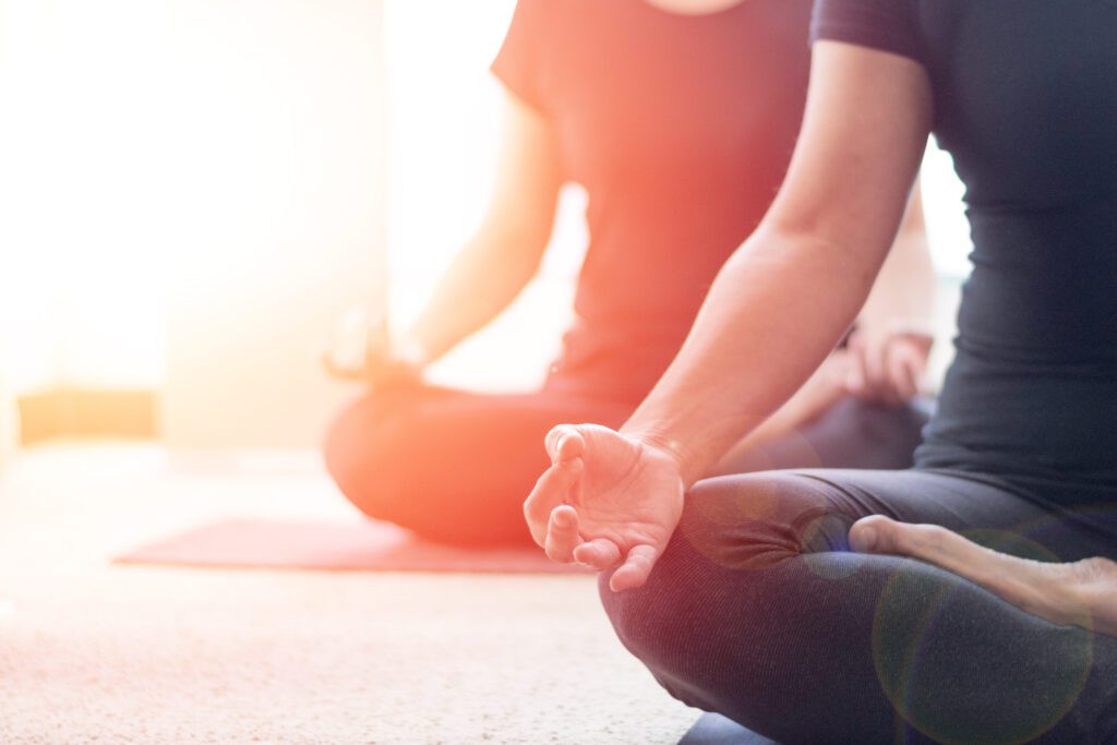 Class,Of,Yoga,With,Meditate,Hands,Of,Asia,Woman,Doing