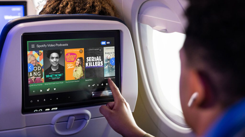 United Airlines and Spotify have launched a first-of-its-kind inflight entertainment partnership, giving passengers access to over 450 hours of Spotify’s most popular content across 130,000 seatback screens on more than 680 United aircraft.